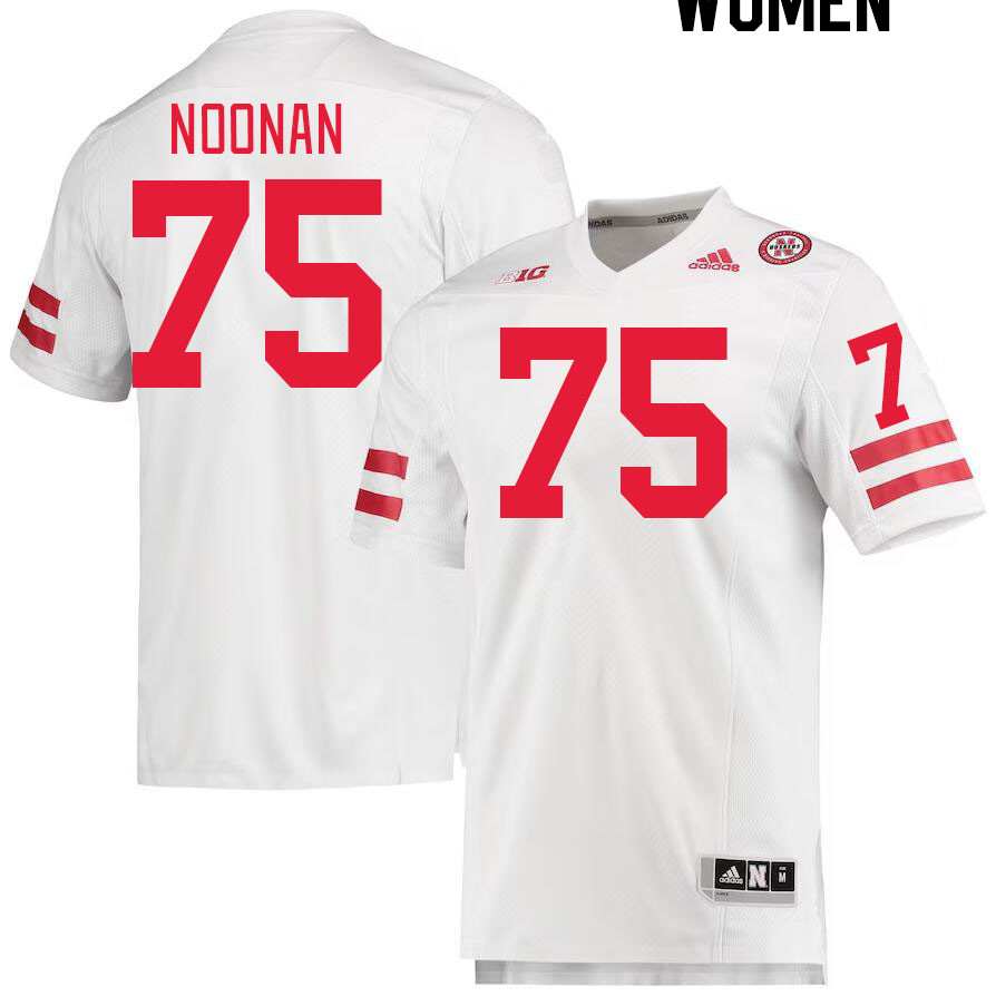 Women #75 Maverick Noonan Nebraska Cornhuskers College Football Jerseys Stitched Sale-White